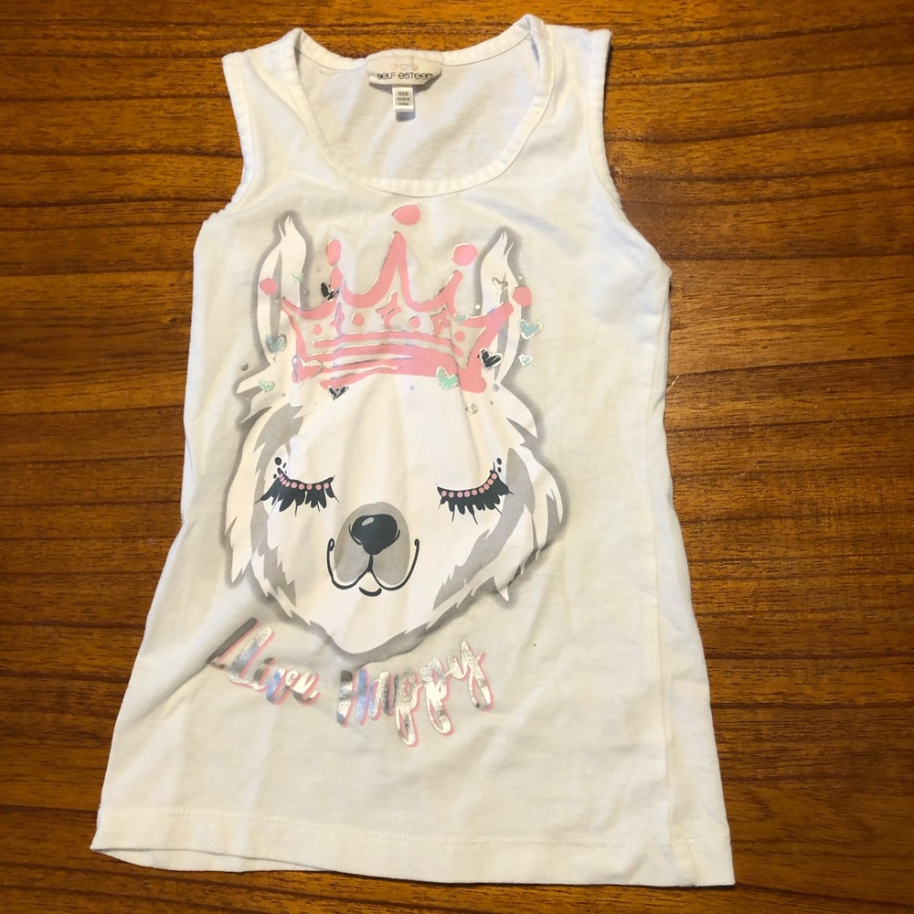 Llama princess heart tank top